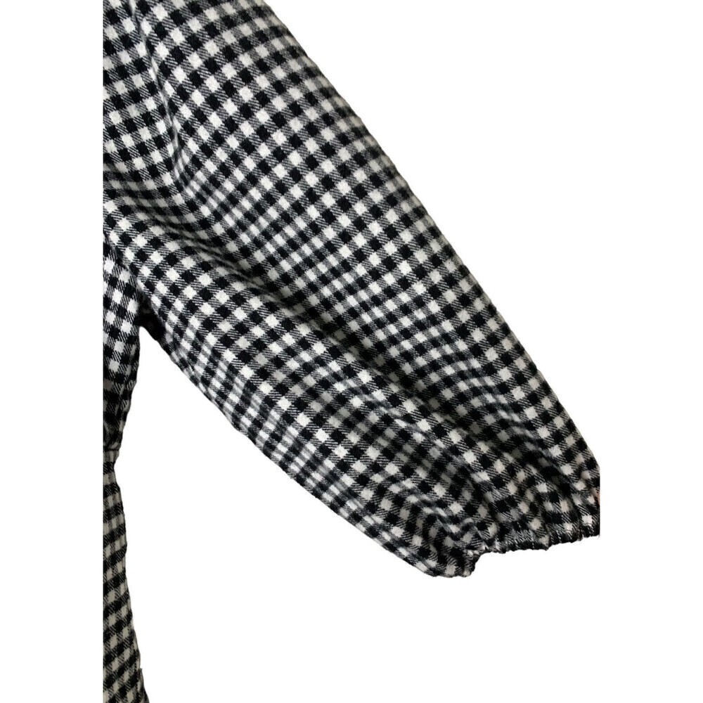 Harper Heritage Babydoll Blouse Womens Checkered Pullover Black White Size M - Picture 4 of 6
